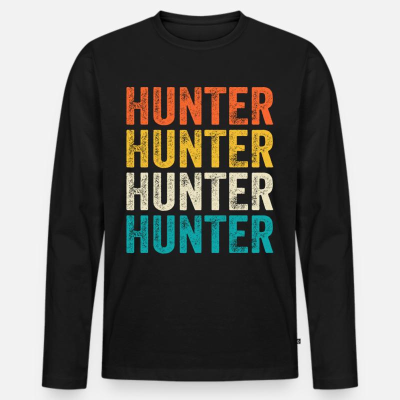 Jäger Jagen - Männer Premium Bio Langarmshirt - Schwarz