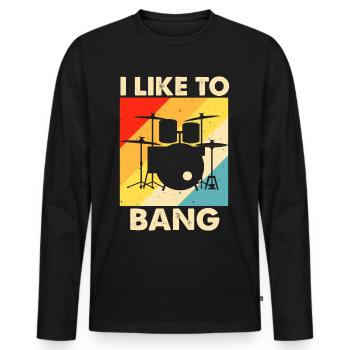 Batterie Batteur Batteur - T-shirt manches longues Premium bio Homme - noir - Devant - Nico (187cm)