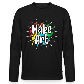 Artiste - T-shirt manches longues Premium bio Homme - noir - Devant - Nico (187cm)