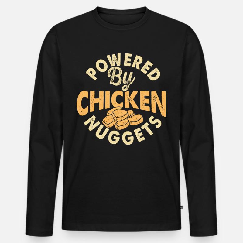 Chicken Nuggets - Männer Premium Bio Langarmshirt - Schwarz