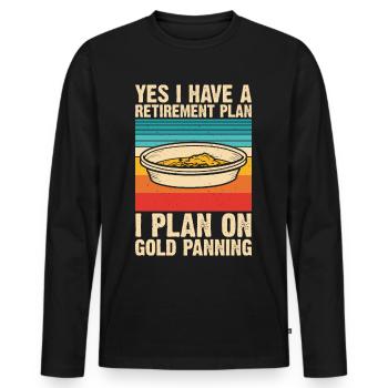 gold panning gold panner gold prospector gold prospector - Men's Premium Organic Long Sleeve Shirt - black - Front - Nico (187cm)