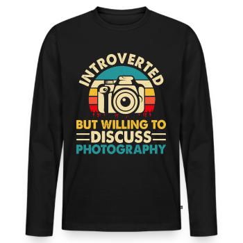 Photographer - Men's Premium Organic Long Sleeve Shirt - black - Front - Nico (187cm)
