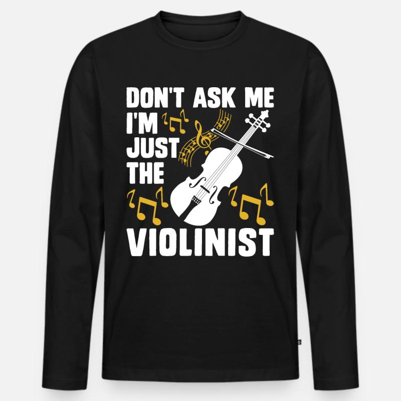 Violine Violinist - Männer Premium Bio Langarmshirt - Schwarz
