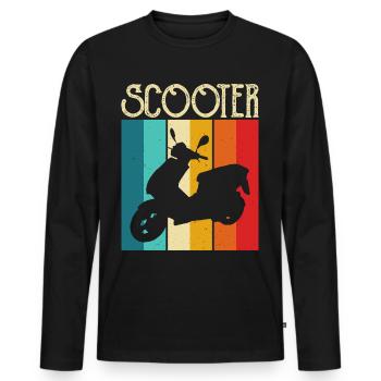 Roller Rollerfahrer Motorroller - Männer Premium Bio Langarmshirt - Schwarz - Vorne - Nico (187cm)