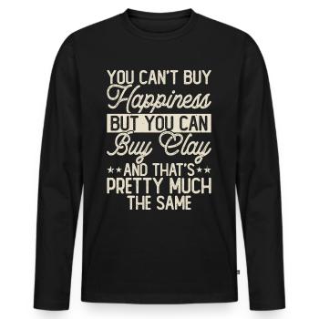 Poterie Poterie Poterie - T-shirt manches longues Premium bio Homme - noir - Devant - Nico (187cm)