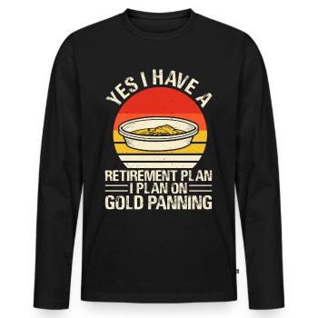 gold panning gold panner gold prospector gold prospector - Men's Premium Organic Long Sleeve Shirt - black - Front - Nico (187cm)