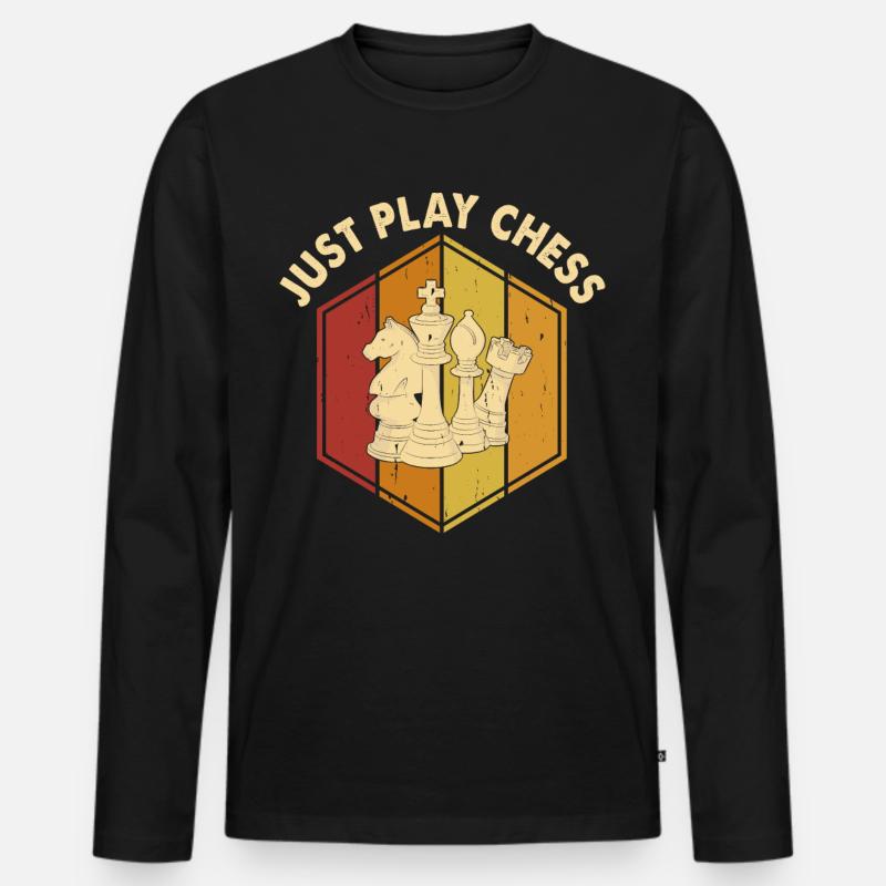Schach - Männer Premium Bio Langarmshirt - Schwarz
