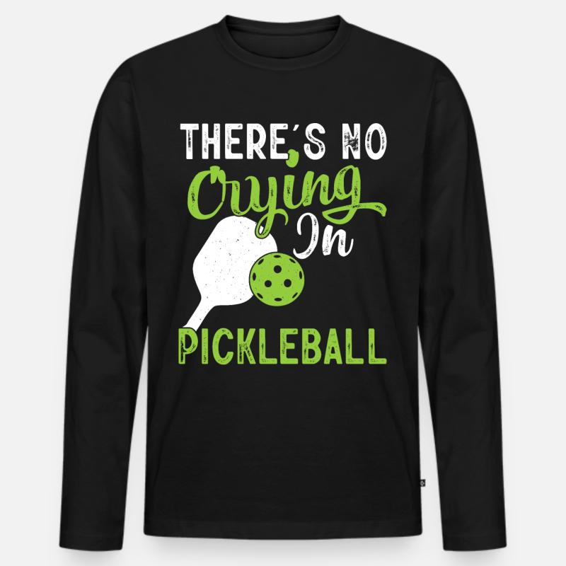 Pickleball - Männer Premium Bio Langarmshirt - Schwarz