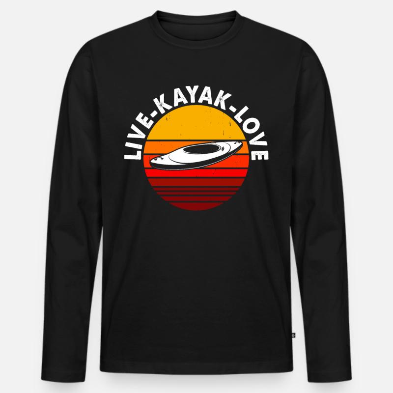 Kajak Kajakfahrer Kajaker - Männer Premium Bio Langarmshirt - Schwarz