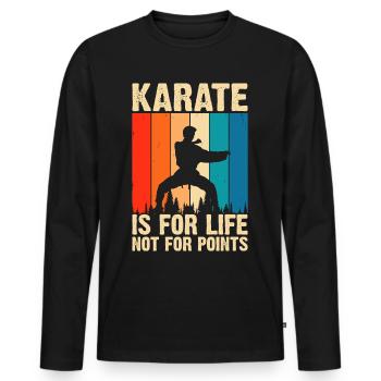Karate - Männer Premium Bio Langarmshirt - Schwarz - Vorne - Nico (187cm)