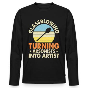 Glassblower - Men's Premium Organic Long Sleeve Shirt - black - Front - Nico (187cm)