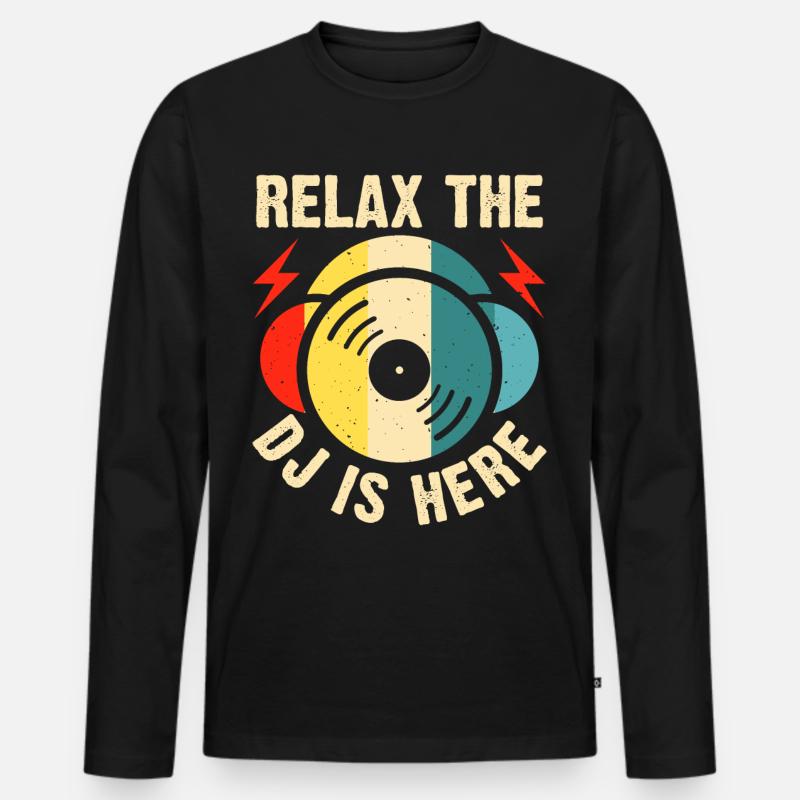 Dj Djing - Männer Premium Bio Langarmshirt - Schwarz