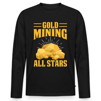 gold panning gold panner gold prospector gold prospector - Men's Premium Organic Long Sleeve Shirt - black - Front - Nico (187cm)
