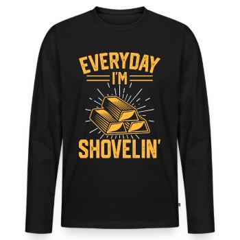 gold panning gold panner gold prospector gold prospector - Men's Premium Organic Long Sleeve Shirt - black - Front - Nico (187cm)
