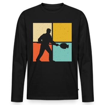 Glassblower - Men's Premium Organic Long Sleeve Shirt - black - Front - Nico (187cm)
