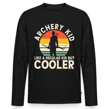 Archer Tir à l’arc - T-shirt manches longues Premium bio Homme - noir - Devant - Nico (187cm)