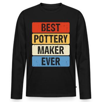 Töpfern Töpferei Töpfer - Männer Premium Bio Langarmshirt - Schwarz - Vorne - Nico (187cm)