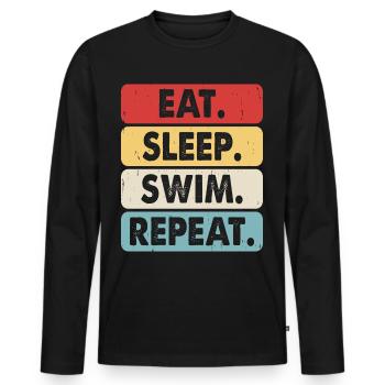 Swimming Float - Men's Premium Organic Long Sleeve Shirt - black - Front - Nico (187cm)