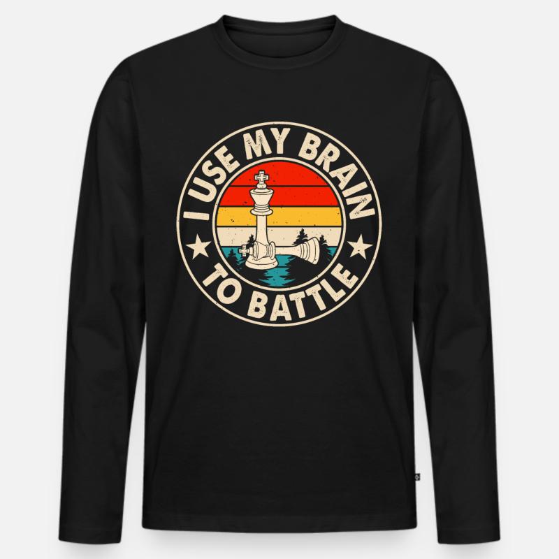 Schach - Männer Premium Bio Langarmshirt - Schwarz