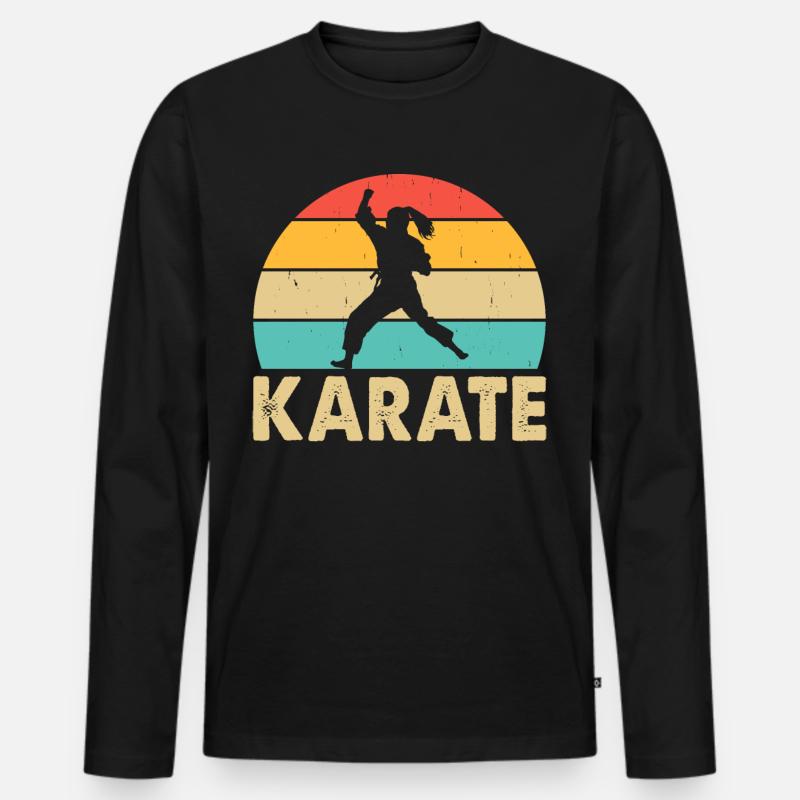 Karate - Männer Premium Bio Langarmshirt - Schwarz