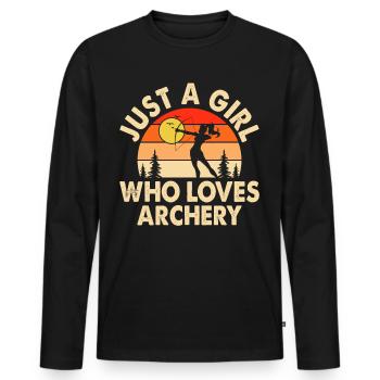 Archer Tir à l’arc - T-shirt manches longues Premium bio Homme - noir - Devant - Nico (187cm)