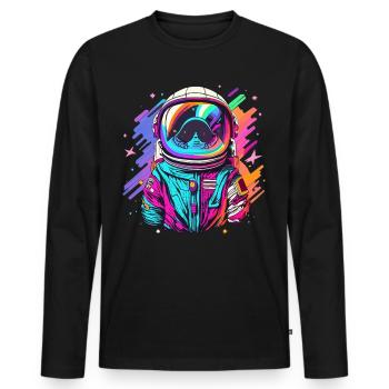 Kosmonaut Astronaut Raumanzug - Männer Premium Bio Langarmshirt - Schwarz - Vorne - Nico (187cm)