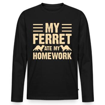 Frettchen - Männer Premium Bio Langarmshirt - Schwarz - Vorne - Nico (187cm)