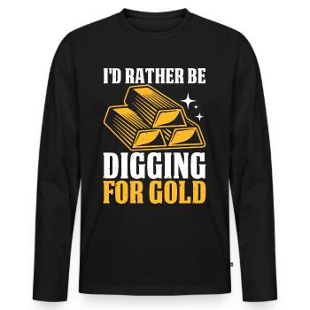 gold panning gold panner gold prospector gold prospector - Men's Premium Organic Long Sleeve Shirt - black - Front - Nico (187cm)