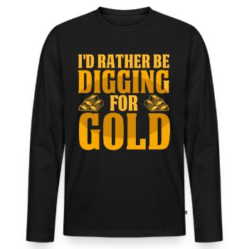 gold panning gold panner gold prospector gold prospector - Men's Premium Organic Long Sleeve Shirt - black - Front - Nico (187cm)