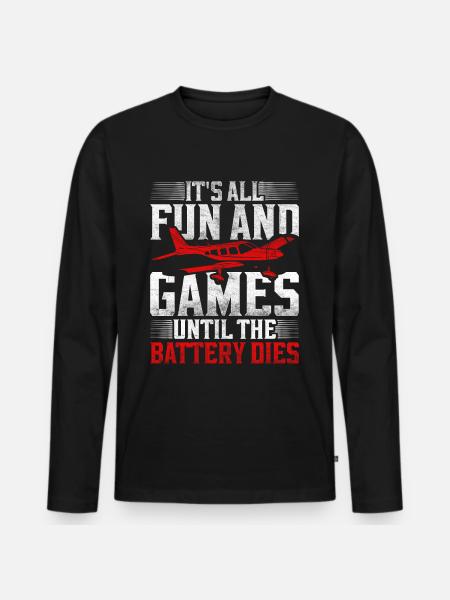 Modellflugzeug Modellflieger - Männer Premium Bio Langarmshirt - Schwarz