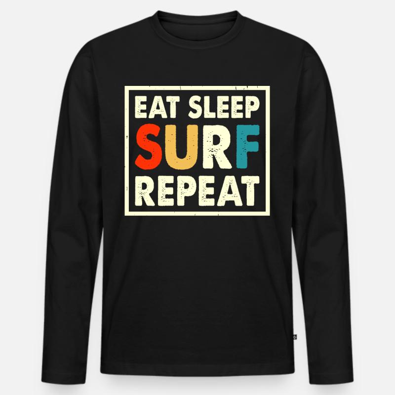 Surfen Surfer - Männer Premium Bio Langarmshirt - Schwarz