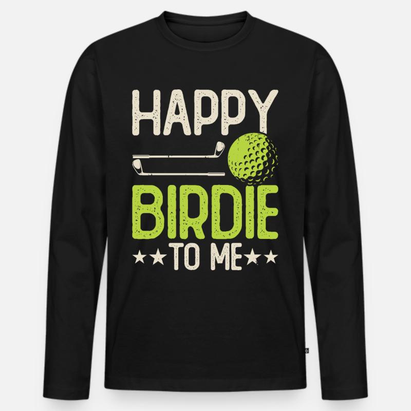 Golf Golfer - Männer Premium Bio Langarmshirt - Schwarz