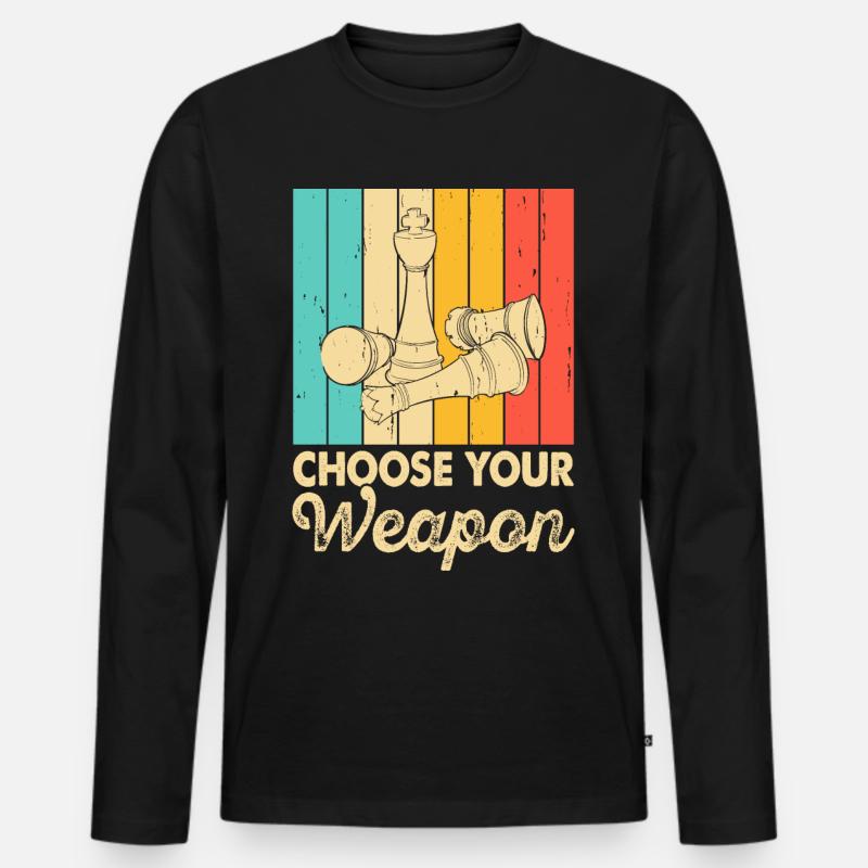 Schach - Männer Premium Bio Langarmshirt - Schwarz