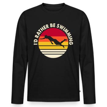Swimming Float - Men's Premium Organic Long Sleeve Shirt - black - Front - Nico (187cm)