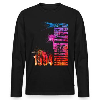 Crazy Edition - Männer Premium Bio Langarmshirt - Schwarz - Vorne - Nico (187cm)