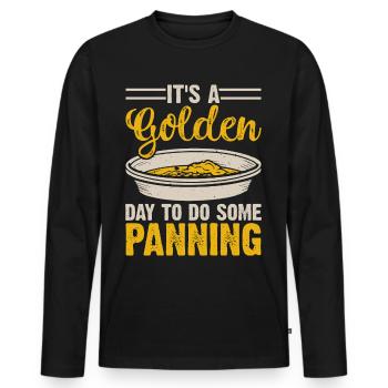 gold panning gold panner gold prospector gold prospector - Men's Premium Organic Long Sleeve Shirt - black - Front - Nico (187cm)