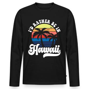 Hawaii - Men's Premium Organic Long Sleeve Shirt - black - Front - Nico (187cm)