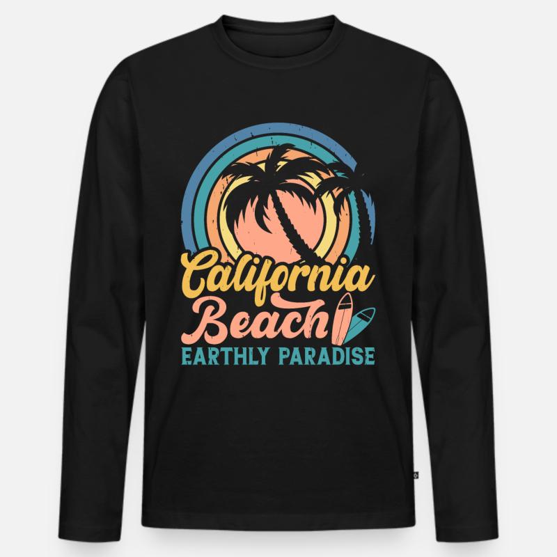 Surfen Surfer - Männer Premium Bio Langarmshirt - Schwarz