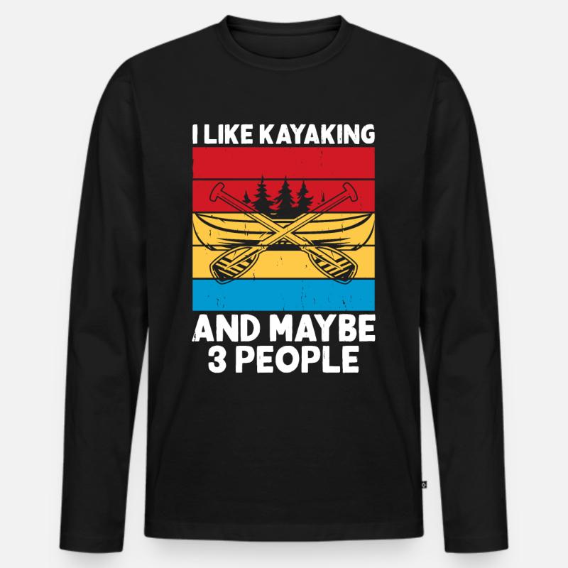 Kajak Kajakfahrer Kajaker - Männer Premium Bio Langarmshirt - Schwarz