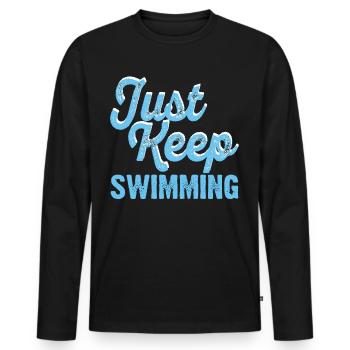 Swimming Float - Men's Premium Organic Long Sleeve Shirt - black - Front - Nico (187cm)