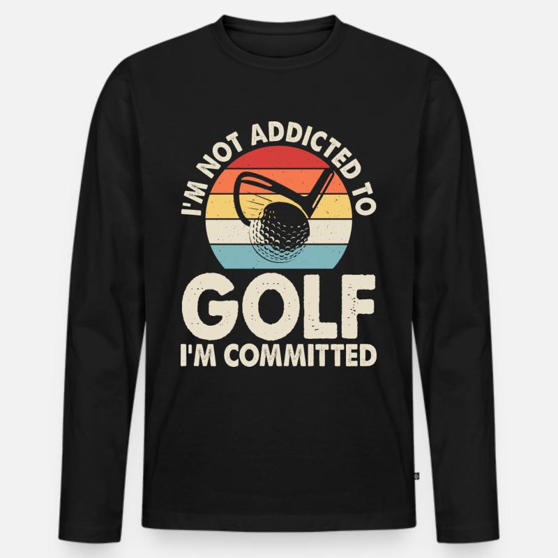 Golf Golfer - Männer Premium Bio Langarmshirt - Schwarz