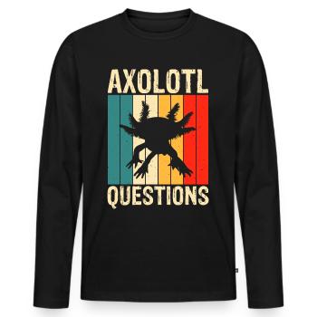 Axolotl Questions - T-shirt manches longues Premium bio Homme - noir - Devant - Nico (187cm)