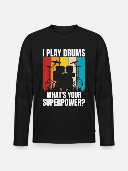 Drums Drummer Drummer - Men's Premium Organic Long Sleeve Shirt - black