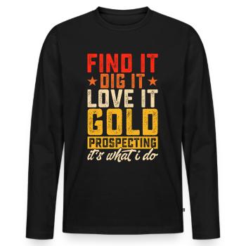 gold panning gold panner gold prospector gold prospector - Men's Premium Organic Long Sleeve Shirt - black - Front - Nico (187cm)
