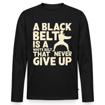 Karate - Männer Premium Bio Langarmshirt - Schwarz - Vorne - Nico (187cm)