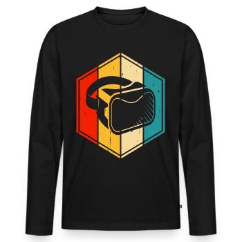 VR Virtuel Reality - Männer Premium Bio Langarmshirt - Schwarz - Vorne - Nico (187cm)