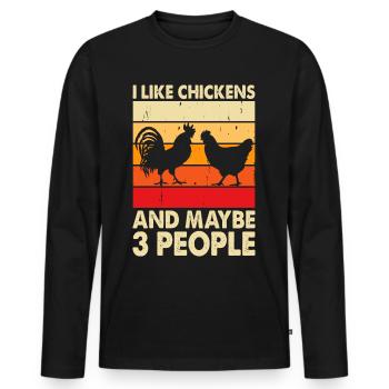 Chickens Chicken - Men's Premium Organic Long Sleeve Shirt - black - Front - Nico (187cm)