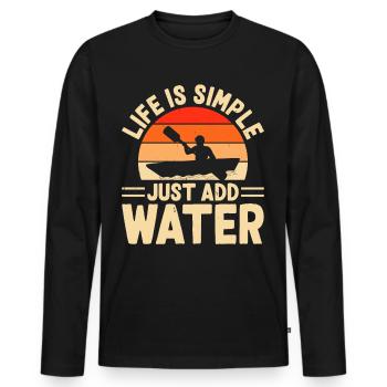 Kayak Kayaker Kayaker - Men's Premium Organic Long Sleeve Shirt - black - Front - Nico (187cm)