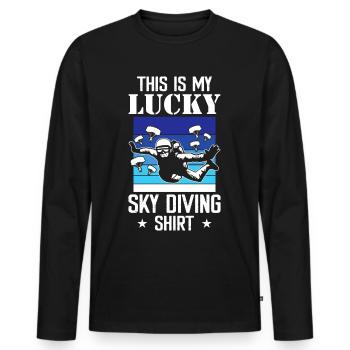Skydive skydiving - Men's Premium Organic Long Sleeve Shirt - black - Front - Nico (187cm)