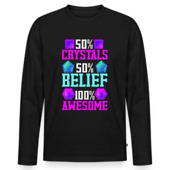 Crystal Healer Crystals - Men's Premium Organic Long Sleeve Shirt - black - Front - Nico (187cm)